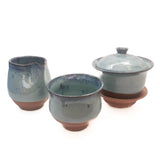 Ensemble de Gaiwan bleu crépuscule - artisan local